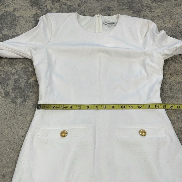 New Veronica Beard Channing Jacquard Sheath Dress In White Long Sleeve Sz 8 - Picture 9 of 14